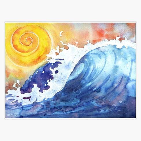 Ocean Wave Vinyl Sticker Waterproof Decal Laptop Wall Window Bumper Sticker 5" in Saudi Arabia