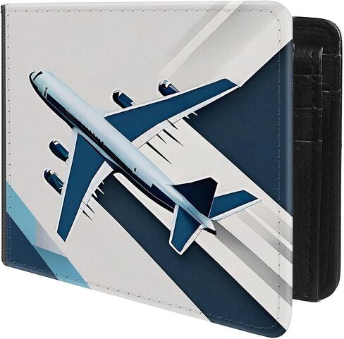 Front Pocket Slim Bifold Leather Wallet RFID Blocking with ID Window for Men/Airplane GC1706 in Kuwait