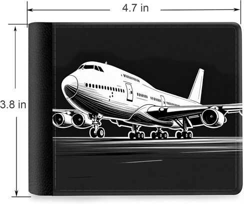 Front Pocket Slim Bifold Leather Wallet RFID Blocking with ID Window for Men/Airplane GC1706 in Kuwait