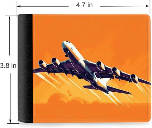 Front Pocket Slim Bifold Leather Wallet RFID Blocking with ID Window for Men/Airplane GC1706 in Kuwait