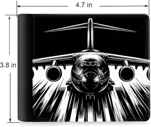 Front Pocket Slim Bifold Leather Wallet RFID Blocking with ID Window for Men/Airplane GC1706 in Kuwait