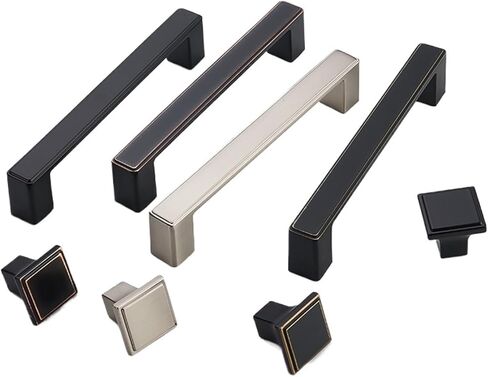 خزانة خزانة باب درج خزانة أحذية مقبض ثقب واحد ماتي النيكل المصقول الأثاث مقبض الأجهزة (6619 192 أسود غير لامع) in Kuwait