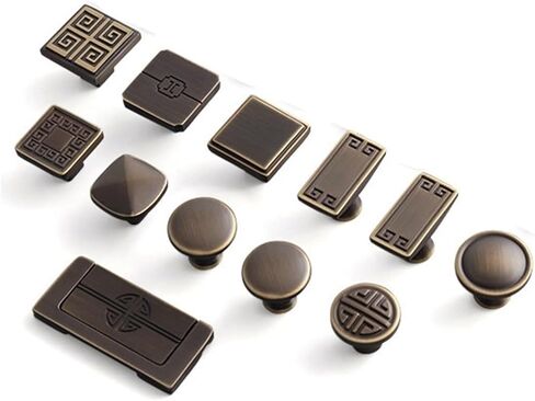 Chinese Brass Coffee Cabinet Wardrobe Door Cabinet Drawer Handle 96 128 Hole Pitch Handle(1038 Single Hole Copper Coffee) in Saudi Arabia