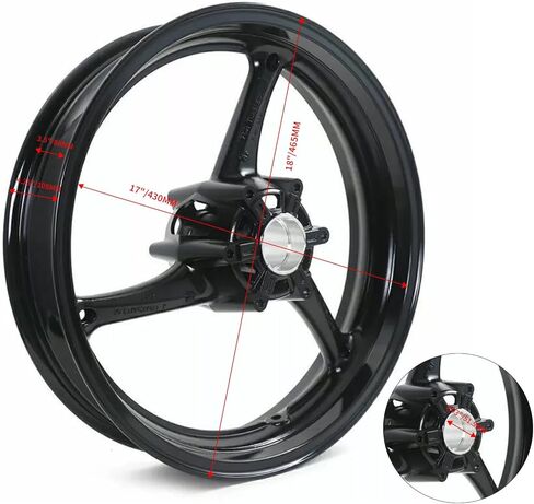 17"x3.5" Black Front Wheel Rim for Suzuki GSXR 600 750 2001-2005 GSXR 1000 01-04 SV1000 /S 03-07 in Saudi Arabia