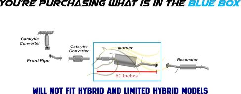Exhaust Muffler Compatible for 2009-2012 Ford Escape 3.0L | Stainless Steel | Northeastern Exhaust | Free Gasket, Clamp, and Hangers Included | Automotive Replacement Part in Saudi Arabia