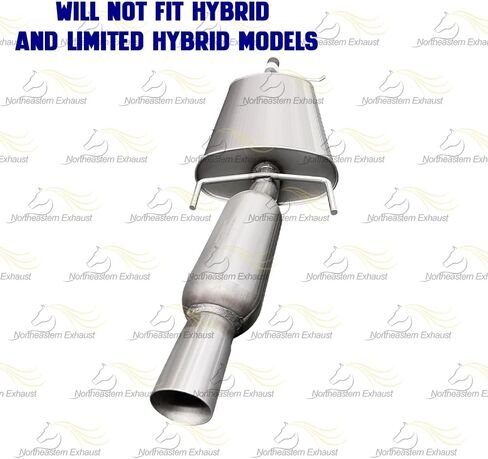 Exhaust Muffler Compatible for 2009-2012 Ford Escape 3.0L | Stainless Steel | Northeastern Exhaust | Free Gasket, Clamp, and Hangers Included | Automotive Replacement Part in Saudi Arabia