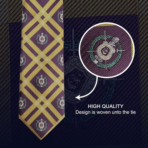 Desert Cactus Omega Psi Phi Tie Fraternity 100% Polyester with Logo Officially Licensed (Style C) in Saudi Arabia