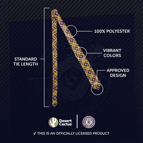 Desert Cactus Omega Psi Phi Tie Fraternity 100% Polyester with Logo Officially Licensed (Style C) in Saudi Arabia