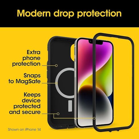 حافظة OtterBox iPhone 15 وiPhone 14 وiPhone 13 Defender Series XT مزودة بـ MagSafe، بدون شاشة، متينة - عبوة غير قابلة للبيع بالتجزئة - جزيرة الزمرد in Saudi Arabia