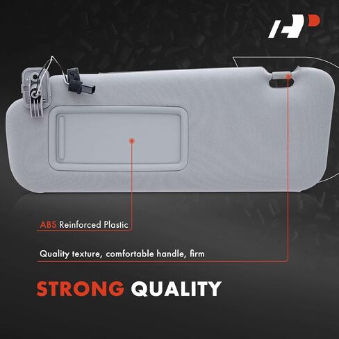 واقي الشمس من الجانب الأيسر للسائق A-Premium متوافق مع Mazda CX-9 CX9 2010 2011 2012 2013 2014 2015 - مع ضوء الغرور، مع مرآة الزينة، مع امتداد حاجب الشمس المنزلق، رمادي - يستبدل TDY1‑69‑320 in Saudi Arabia