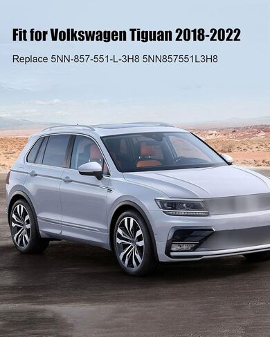 Right Front Passenger Side Sun Visor with Mirror Fit for Volkswagen Tiguan 2018 2019 2020 2021 2022 Replace 5NN857552LSX4 5NN-857-552-L-SX4 Makeup Mirror Sun Protection Shade Gray in Saudi Arabia