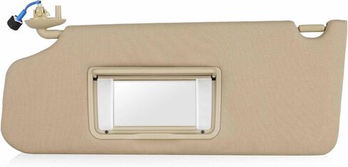 Left Driver Side Sun Visor with Light Fits for Honda Pilot 2009 2010 2011 2012 2013 2014 2015 Replace 83280-SZA-A01ZC, Beige in Saudi Arabia
