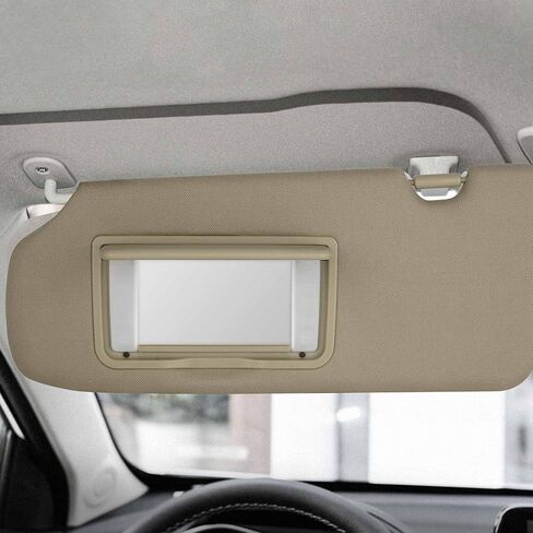 Left Driver Side Sun Visor with Light Fits for Honda Pilot 2009 2010 2011 2012 2013 2014 2015 Replace 83280-SZA-A01ZC, Beige in Saudi Arabia