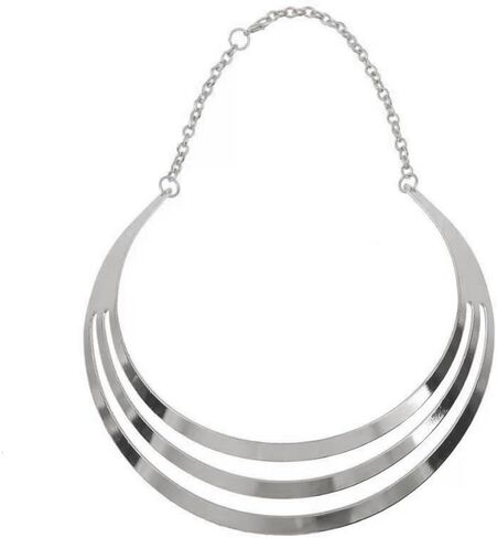 Large Chunky Gold Layered African Choker Necklaces for Women Statement, Exaggerated Silver Thick Wide Metal Necklace Western Ethnic Party Costume Jewelry in Saudi Arabia