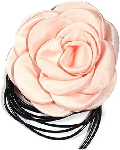 Gothic Large Flower Choker Necklace Lace Rose Collar Tie Choker Necklace in Saudi Arabia