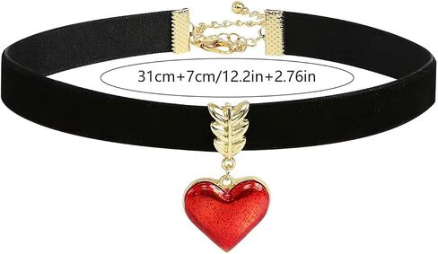 Black Choker Necklace for Women Gothic Heart Choker Necklace Dropping Blood Halloween Necklaces for Women Cosplay Jewelry in Saudi Arabia