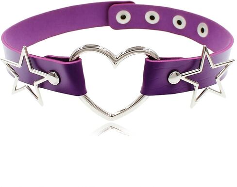 Love Heart Choker for Women Punk Star Leather PU Goth Chokers Necklace Sexy Soft Collar Chain Cosplay Costume Accessories in Kuwait