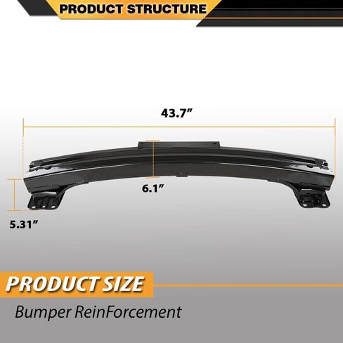 Rear Bumper Compatible with Honda Civic 2016-2024 Reinforcement Black in Saudi Arabia