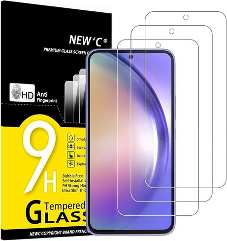 NEW'C [3 Pack Designed for Samsung Galaxy A35 5G (6.6 Inch) Screen Protector Tempered Glass,Case Friendly Scratch-proof, Bubble Free, Ultra Resistant in Saudi Arabia