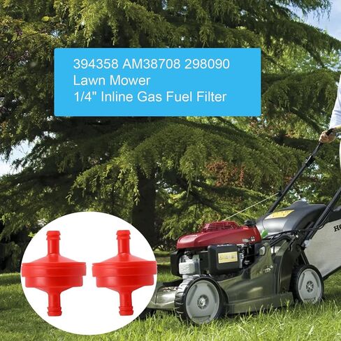 298090 394358 AM38708 1/4" فلتر وقود الغاز المضمن لجزازة العشب B & S BS 951-3013 394358S 5098K 7-6572 1/4" خط الوقود 75 ميكرون تجميع (2/حزمة) in Saudi Arabia