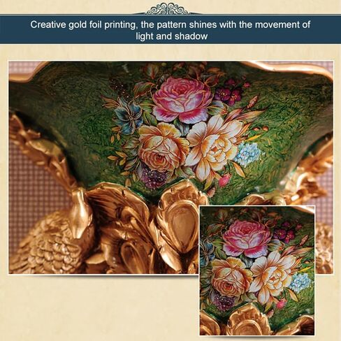 Artificial Vintage Flower Arrangement Vase Set European Golden Resin Vase Fake Flower Decor Wedding Party in Saudi Arabia