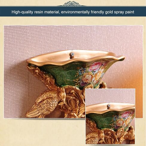 Artificial Vintage Flower Arrangement Vase Set European Golden Resin Vase Fake Flower Decor Wedding Party in Saudi Arabia