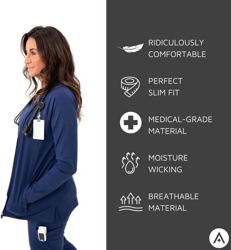 ALTA - Kelly Jacket - Women's Scrub Jackets - Ridiculously Comfortable for Long Shifts in Saudi Arabia
