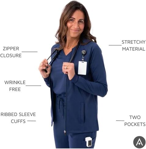 ALTA - Kelly Jacket - Women's Scrub Jackets - Ridiculously Comfortable for Long Shifts in Saudi Arabia