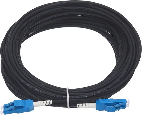 MECCANIXITY 1Pcs 20Ft Single Mode Uniboot Duplex OS2 Fiber Optic Patch Cable LSZH LC/UPC-LC/UPC Armored Jumper Optical Black for Fiber Optic LAN Networks in Saudi Arabia