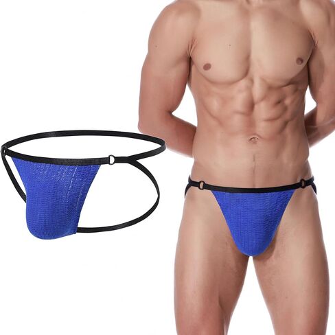 Men's Thongs Sexy G String Bulge Enhancing Pouch Underwear for Male Low Rise Jock Rainbow Stripe in Saudi Arabia