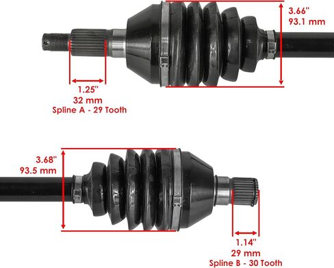 Caltric 2x Rear CV Joint Axle Compatible with Can-Am Maverick X3 Turbo 2017-2019 / Maverick X3 Turbo R 2018-2019 / Maverick X3 Turbo RR 2021-2023 Left and Right in Saudi Arabia