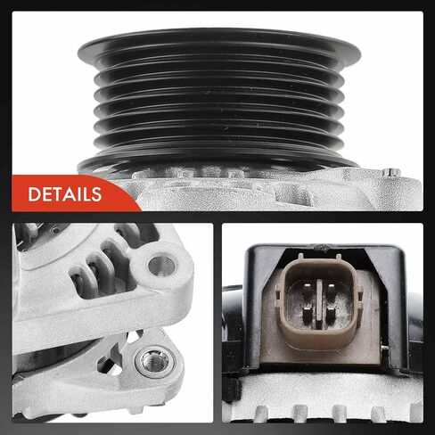 مولد كهربائي ممتاز متوافق مع Toyota Camry 2004-2006 3.0L 3.3L، Highlander 2004-2007 3.3L، Solara 04-08 3.3L & Lexus ES330/RX330 04-06 3.3L، 12V 100Amp CW 6-Groove Pulley، استبدال # 27060-0A120 in Saudi Arabia
