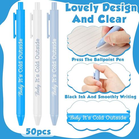 100 Pcs Baby Shower Party Favors Baby Shower Decorations 50 Ballpoint Pens with 50 Thank Tags for Guests Return Gifts Prizes Party Supplies (Brown,Red,Blue,White,Yellow,Cowboy Theme) in Saudi Arabia