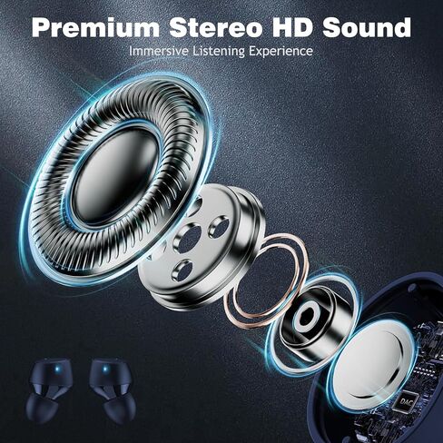 5.2 Bluetooth Headphones for Apple iPhone 16 15 Pro Max 14 Plus 13, Small Ear Buds True Wireless Earbuds Earphones Microphone Touch Control for Samsung S24 S23 Ultra S22 S21 Google Pixel 9 8 7 Purple in Kuwait