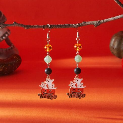 Halloween Earrings Dangle Drop, Skull Pumpkin Gost Spider earrings for women Scary Party for Halloween Accessories in Saudi Arabia