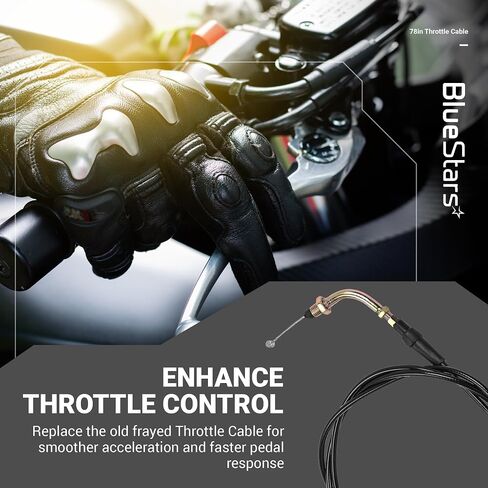 BlueStars 78-inch Throttle Cable - for GY6 50cc 80cc 125cc 150cc Tao Tao BWS Lancer Thunder Future Champion Ice Bear Jonway Roketa Wolf RX50 Wildfire Vespa Buggy Dazon Dongfang Scooter Moped Go Kart in Saudi Arabia