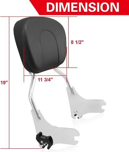 AAA Autos Detachable Rear Passenger Backrest Sissy Bar for Harley Davidson Street Glide Road Glide Road King Electra Glide Ultra Limited 2009-2024 (Black) in Kuwait