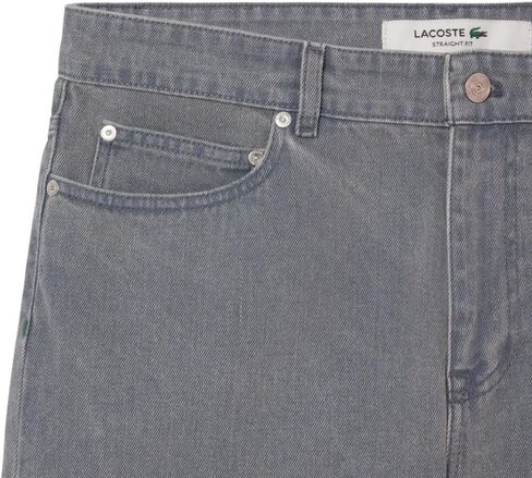 شورت Lacoste للرجال بقصة مستقيمة ومغسول، Slate، 36 in Saudi Arabia