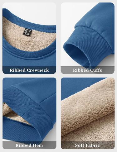 EKLENTSON Men’s Sherpa Lined Sweatshirts Winter Thick Warm Fleece Lined Sweatshirt Cotton Crewneck Pullover Casual Tops in Saudi Arabia