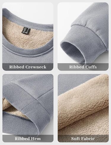 EKLENTSON Men’s Sherpa Lined Sweatshirts Winter Thick Warm Fleece Lined Sweatshirt Cotton Crewneck Pullover Casual Tops in Saudi Arabia