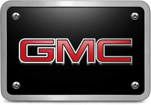 صورة iPick مصنوعة لشعار GMC ثلاثي الأبعاد باللون الأحمر على غطاء وصلة قطر 2 بوصة من الألومنيوم الخام الأسود in Saudi Arabia