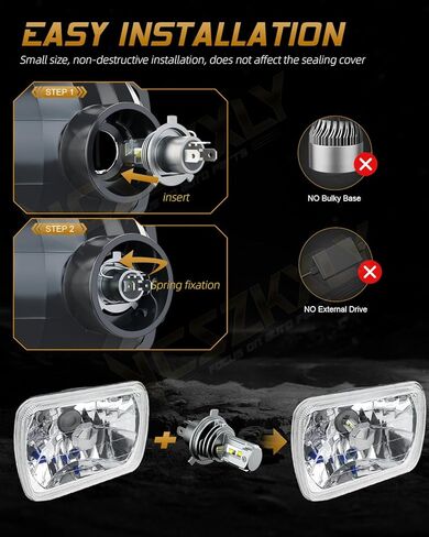 مصابيح أمامية LED 2025 5x7 7x6 H6054 متوافقة مع Chevy Express Cargo Van 1500 3500 2500 شعاع أمامي عالي منخفض، معتمدة من DOT، سطوع 500% in Saudi Arabia