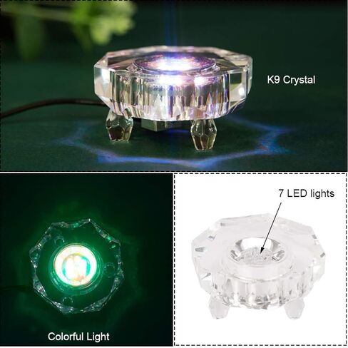 Crystal 7 Led Light Multicolor Illuminated Display Base – 3.5" Color Changing Stand with Mirror Plate for Glass Art in Saudi Arabia