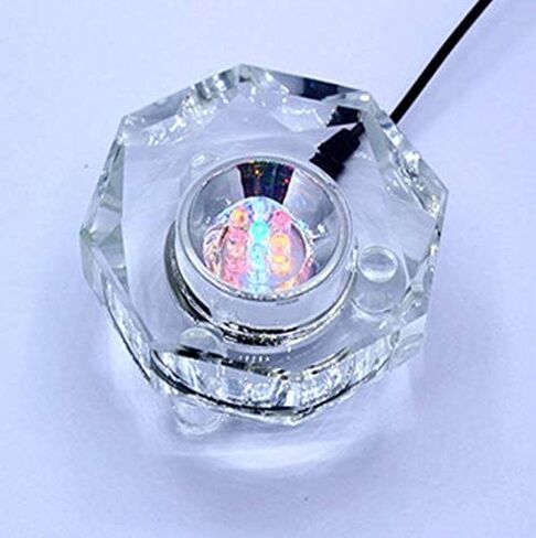 Crystal 7 Led Light Multicolor Illuminated Display Base – 3.5" Color Changing Stand with Mirror Plate for Glass Art in Saudi Arabia