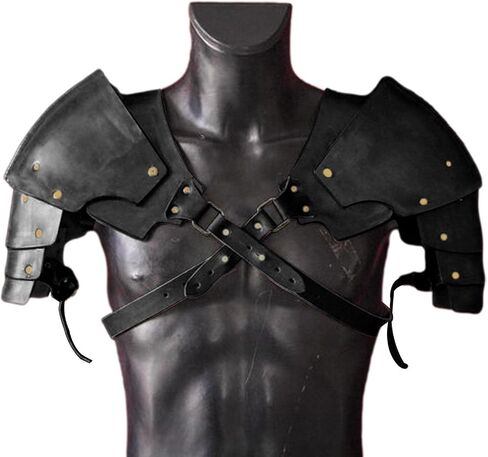 Medieval PU Leather Shoulder Pads Adjustable Steampunk Chest Strap for Costume Accessories Party Fancy Dress Cosplay in Kuwait