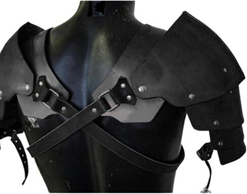 Medieval PU Leather Shoulder Pads Adjustable Steampunk Chest Strap for Costume Accessories Party Fancy Dress Cosplay in Kuwait