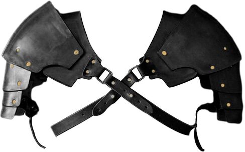 Medieval PU Leather Shoulder Pads Adjustable Steampunk Chest Strap for Costume Accessories Party Fancy Dress Cosplay in Kuwait