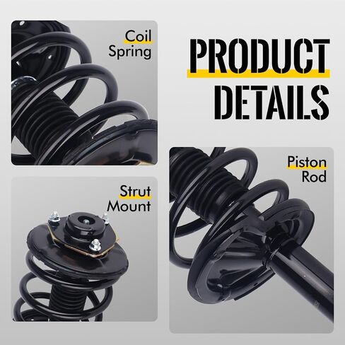 KUSATEC Front Pair Complete Struts Shock Absorber fit for Nissan Murano 2003-2007, 172268 172267 Left/Right Struts with Coil Spring Assemblies in Saudi Arabia