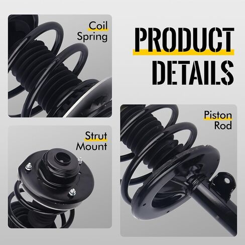 KUSATEC 171572R 171572L Front Pair Complete Struts Shock Absorber fit for Dodge Caravan/Grand Caravan; Chrysler Town & Country 01-07/ Voyager 01-03, Left/Right Struts with Coil Spring Assemblies in Saudi Arabia