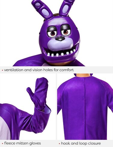 Rubies Five Nights at Freddy's Bonnie Costume Jumpsuit, Gloves, and Half-mask in Saudi Arabia